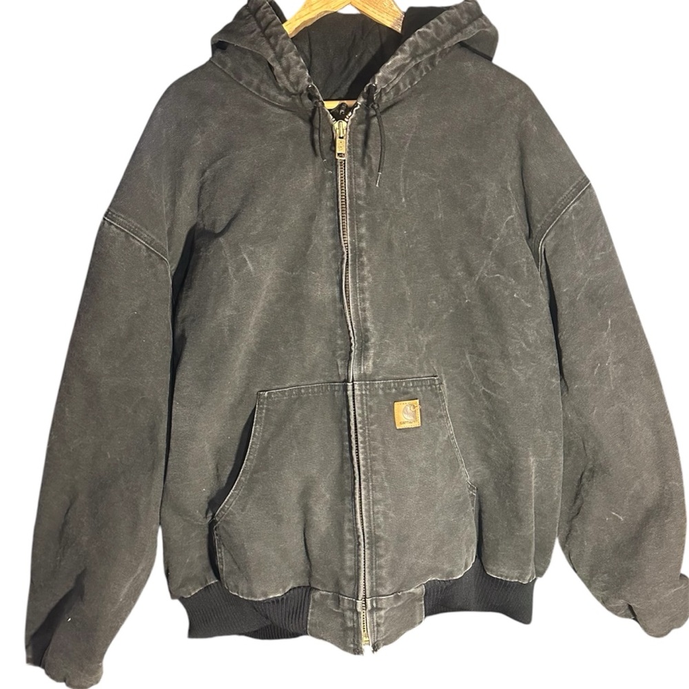 Carhartt 4XL Jacket Medium J130 BLK DuckCanvas  Faded Black Thrashed Distressed
